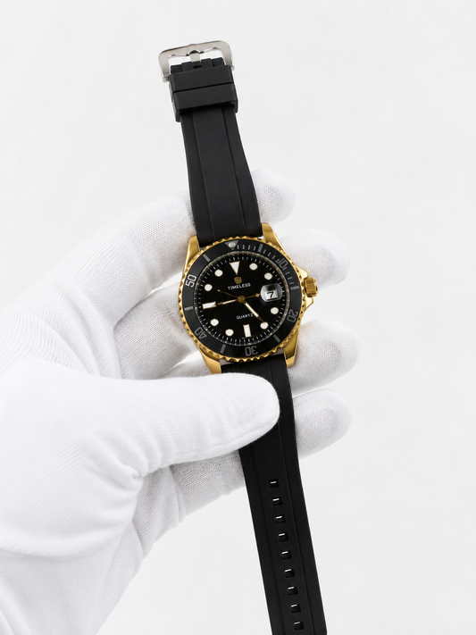 Times Luxury Black Dial Quartz Watch